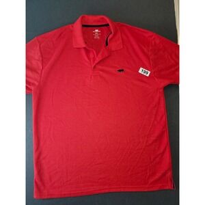 Red Rhino Polo Shirt Men's 2XL Red Golf Short Sleeve Spread Collar Logo